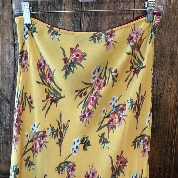 Know.one.cares L NWT Yellow Liberty Floral Cottagecore Pull-On Maxi Flowy Skirt - Picture 6 of 7